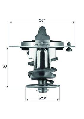TERMOSTAT (82 °C - CONTALI) MITSUBISHI L300 2,5L 4D56 8v P15V 86-> - alternatif ürün / HYUNDAI H100 2,5L D4BA D4BB 4D55 4D56 PANELVAN 94-05 / NISSAN PICK UP 2,5L 2,7L TD25 TD27 TD27T D21 D22 90-01 - MAHLE - OEM 2120058G01