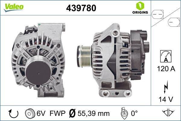 ALTERNATOR A115 14V 120A. FCA 500 (C) (07-) FIORINO (07-) NEMO (10-) BIPPER 10> - VALEO - OEM 51880173