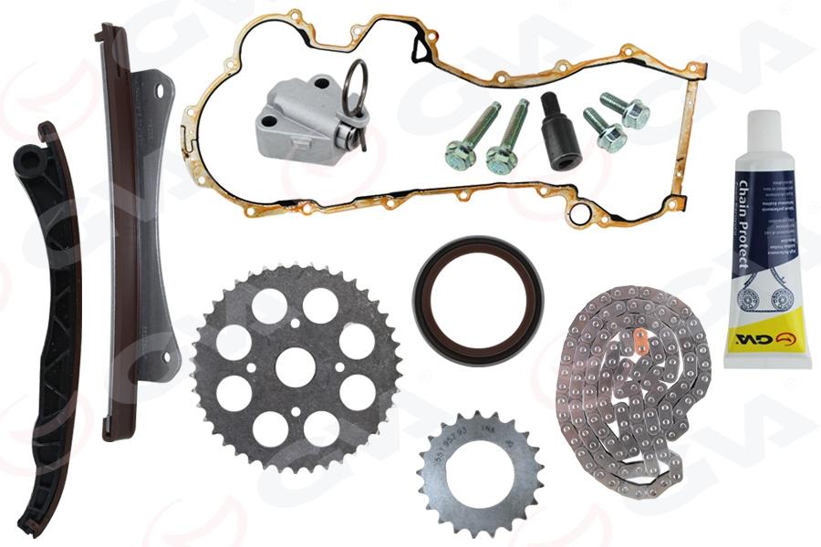 EKSANTRİK ZİNCİR SETİ (FULL CONTALI+KEÇE+VİDA) ASTRA H-CORSA C-D-COMBO-C-D-ASTRA J-MERIVA-ALBEA- DOBLO-EGEA-PUNTO-500- 1.3 JTD-1.3 CDTI (E4-E5-E6) (GERGİ KİTİ) - GVA - OEM 95518770