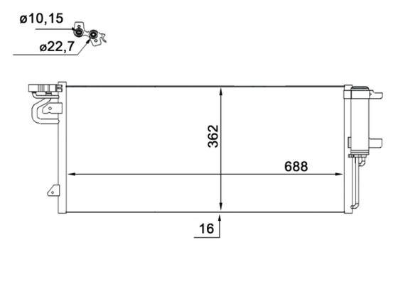 A/C-Kondensator FORD FOCUS / KUGA / C-MAX — MAHLE AC103000S - MAHLE
