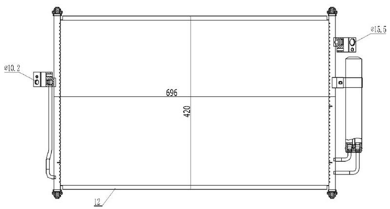 KONDENSER AL/AL ISUZU D-MAX 2012+ - ORIS - OEM 8980526342