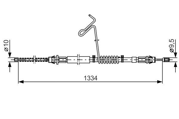 ARKA EL FREN TELI SAG TRANSIT V184 2.4TDCI 120PS 00>06 PIKAP (ARKADAN CEKER CIFT TEKER) - BOSCH - OEM YC152A635BH