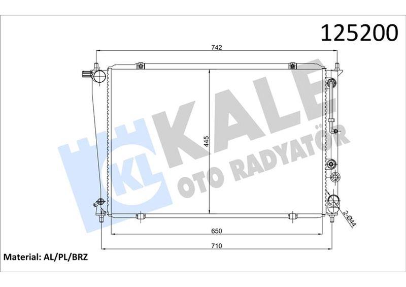 RADYATÖR AL/PL/BRZ STAREX-H12.5 TD(00-04) (AC) (AT)(350525 OLDU) - KALE - OEM 253104A150