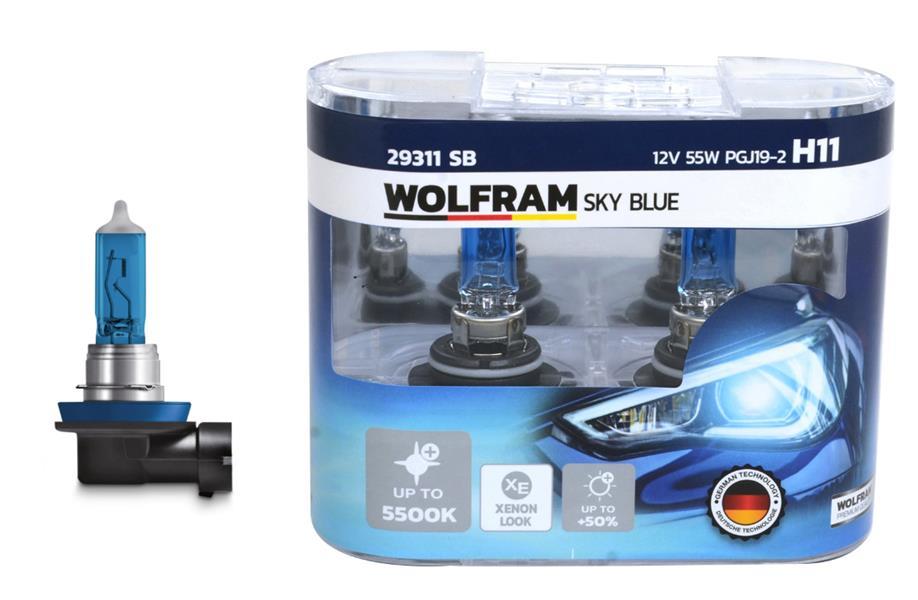 AMPUL 12V H11 55 PGJ19-2 SKY BLUE BEYAZ IŞIK - WOLFRAM - OEM 7701049263