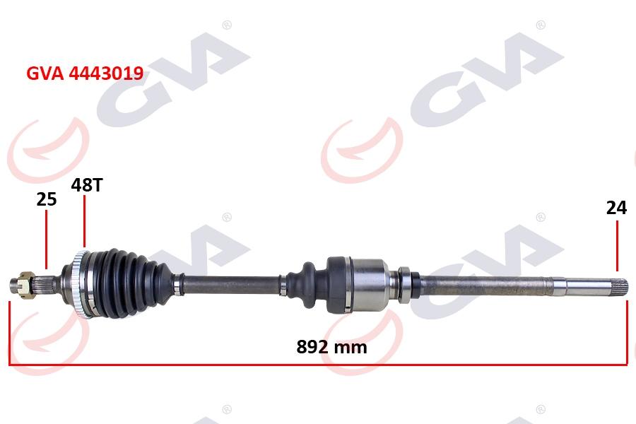 KOMPLE AKS SAĞ P206 GTI 2.0 HDİ ABS'Lİ (891mm) - GVA - OEM 3273.0Y