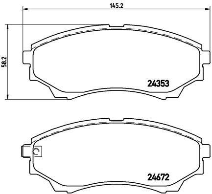 ON FREN BALATASI MAZDA 4×4 B 2500 RANGER 02>06 2.5TD / 3.0TD 06>12 - BREMBO - OEM UMY13328ZA