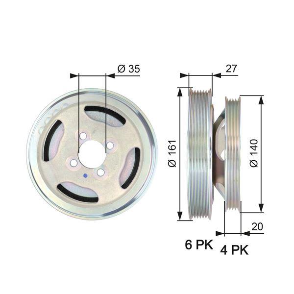 KRANK KASNAĞI DOBLO-ALBEA-FIORINO-LINEA 1.3 MTJ 16V - GATES - OEM 55182506