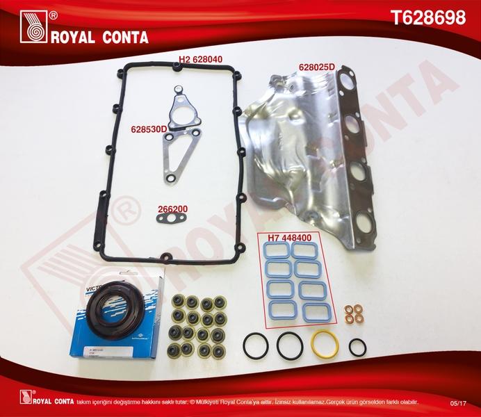 MOTOR ÜST TAKIM CONTA (REINZ KEÇ.+SUBP.LASTİK+SKC`SİZ) TRANSİT 2.2 TDCİ Euro5 (ÖNDEN ÇEKER) - ROYAL - OEM BK2Q6008AA