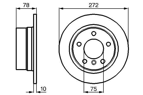FREN DİSKİ. ARKA. [272 /10-8.4 MM]. KAPLAMALI. YÜKSEK KARBON ALAŞIMLI - BOSCH - OEM 34211160809
