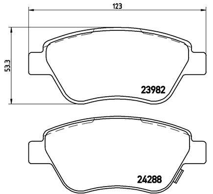 ÖN BALATA CORSA D (KÜÇÜK TİP) 1.0-1.2-1.3 CDTI-1.4 06> ADAM 14> DOBLO 03> PANDA 04> - BREMBO - OEM 1605226