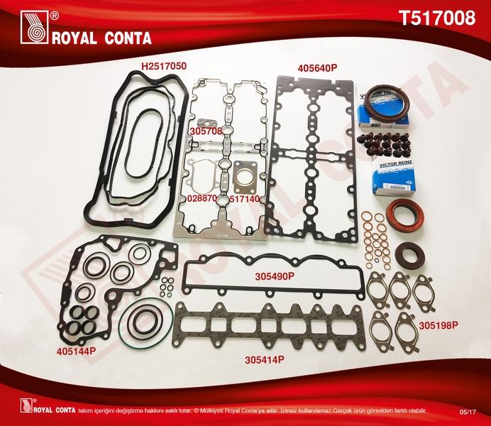 MOTOR TAKIM CONTA SKC`SİZ DUCATO 2.3 JTD (REİNZ KEÇELİ VE SUBAP LASTİKLİ) - ROYAL - OEM 504049360