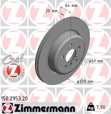 FREN DISKI ARKA SAG BMW G20 G21 G28 G22 G23 G26 G30 G31 G32 G11 G12 G08 G01 G02 G05 G29 - ZIMMERMANN - OEM 34216882246