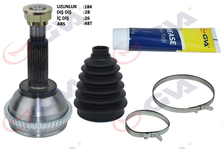 AKS KAFASI DIŞ ÖN FORD TRANSİT 2.0 (00-06) ABS`Lİ (48DİŞ) (28x26x57) 184.5mm - GVA - OEM 4602019