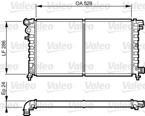 RADYATÖR SAXO (96-01) 106 96> 1.5D (AC+KLİMASIZ+MEK) (529x286x24) - VALEO - OEM 1301.VT
