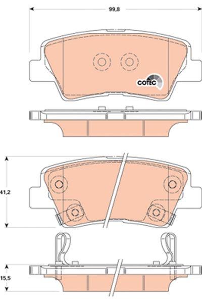 FREN BALATASI ARKA 99 mm HYUNDAI ELANTRA 11- - TRW - OEM 583023XA30