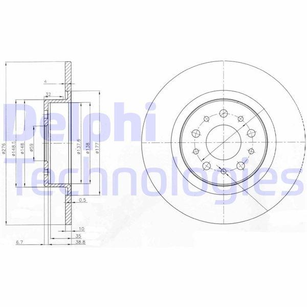 ARKA FREN AYNASI ALFA ROMEO 147 03> 156 02> - DELPHI - OEM 46469908