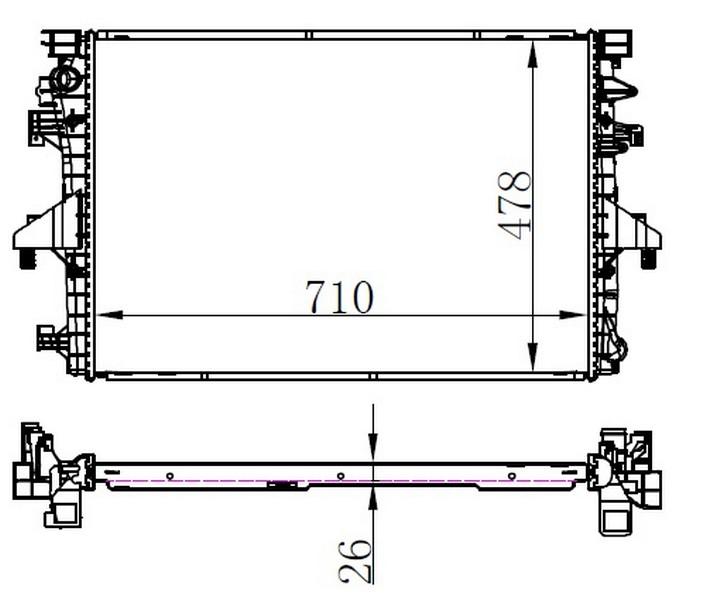 RADYATOR BRAZİNG MT(710X478X26)T6 2.0 TDI (T6) 65285 - ORIS - OEM 253A