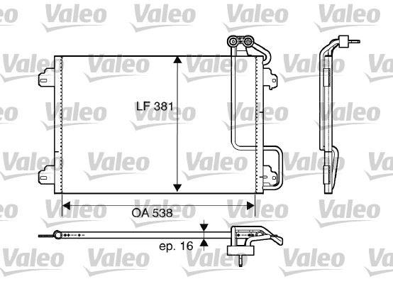 KLİMA KONDENSERİ SCENIC I (99-03) 1.4 16V-2.0 16V-1.9DCI (F9Q.7.34) (538x381x16) - VALEO - OEM 7700434383