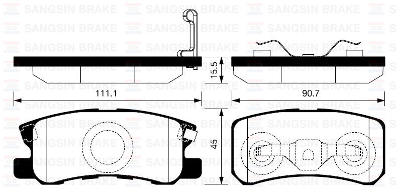 ARKA BALATA DİSK MITSUBISHI OUTLANDER 07>PAJERO MONTERO 01>ASX 10>4007 07>AVENGER-CALIBER 09> - SANGSIN - OEM 4605A265