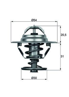 TERMOSTAT 88°C LAND ROVER DEFENDER 12J L315 L316 DISCOVERY I 19L 22L LJ - MAHLE - OEM ERR2803