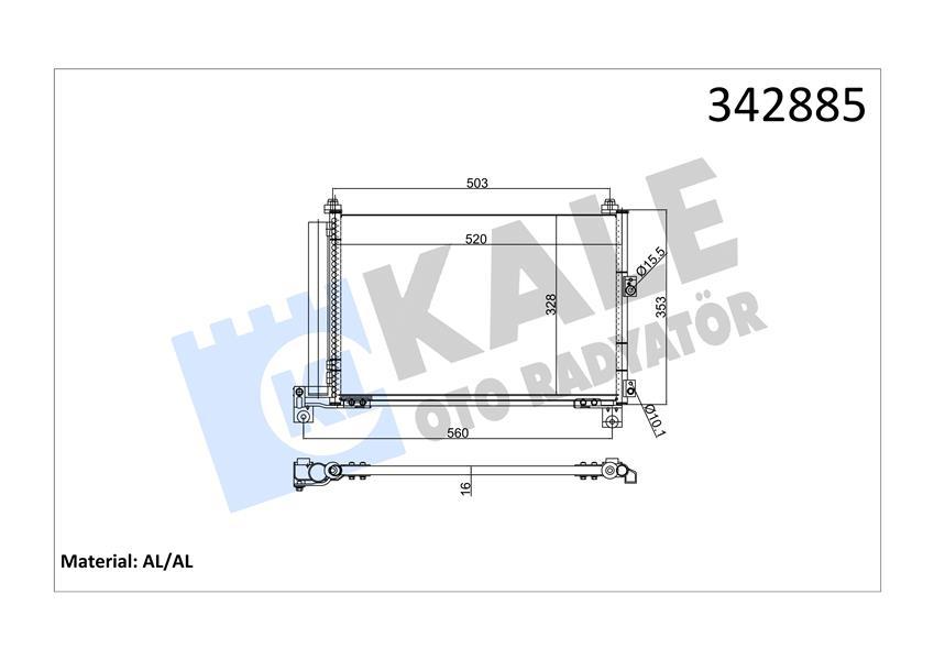 KLIMA RADYATORU (KONDANSER) RANGER 2.5TD 99>06) 3.0TD 06>MAZDA B SERIE 2.2 2.5 99>06 - KALE - OEM 3M3519710CB
