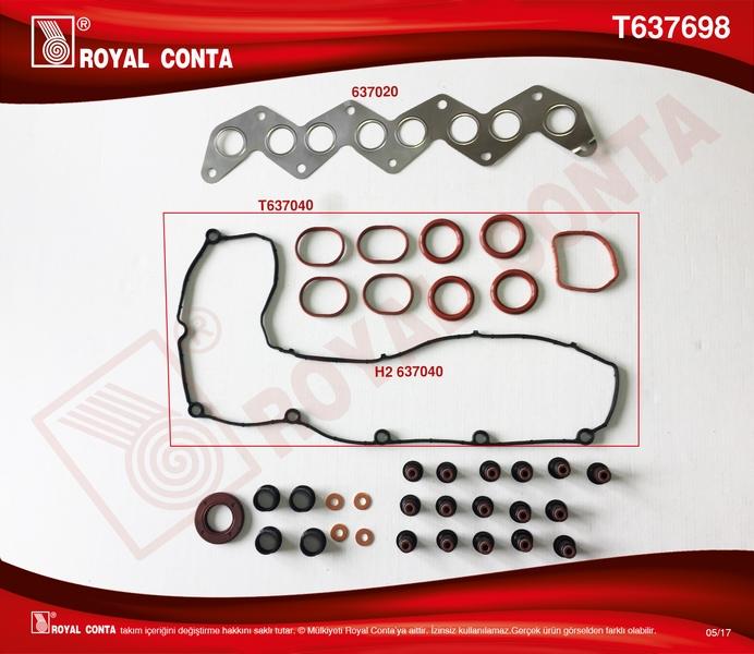 ÜST TAKIM CONTA (REINZ KEÇELİ+S LASTİ)(SKC`SİZ)C4-C5 04>C8-JUMPY-MONDEO-C30-S40 II 07> 2.0HDI - ROYAL - OEM 0197.AC