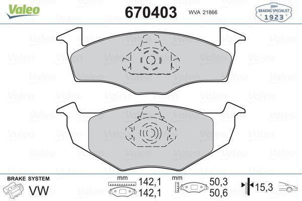 FREN BALATASI ON (142 MM) VOLKSWAGEN GOLF III POLO SEAT IBIZA II TOLEDO I CORDOBA 96- - VALEO - OEM 1H0698151B