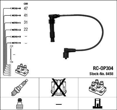 BUJİ KABLOSU TAKIMI OPEL CORSA B-COMBO B-ASTRA F (93>00) 1.2-1.4İ (C12NZ-X12SZ-14NZ-X14SZ) - NGK - OEM 90510851