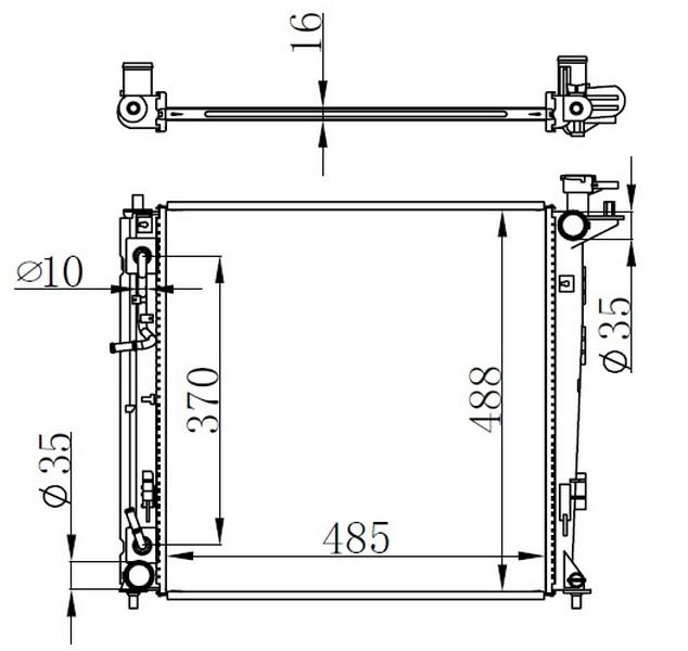 RADYATOR BRAZİNG AT(485X488X16)İX35 / KİA SPORTAGE 2.0 CRDI 09+ 67516 - ORIS - OEM 25310