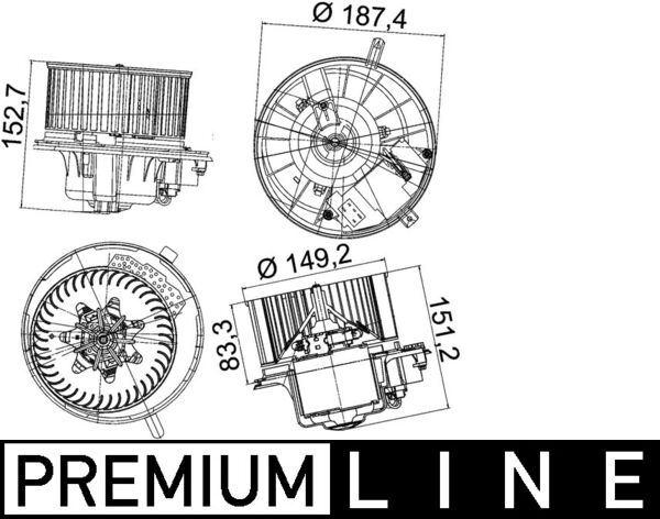 Innenraumgeblaese VW GOLF V/VI — MAHLE AB149000P - MAHLE