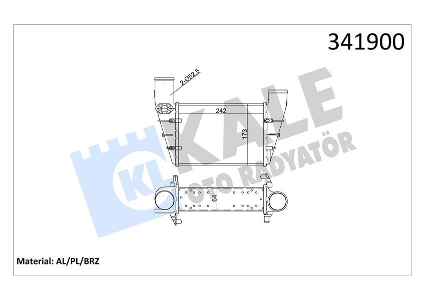 TURBO RADYATORU (240X175X62) PASSAT 1.8 T 1.9 TDI A4 A6 AL PL BRZ - KALE - OEM 058145805A