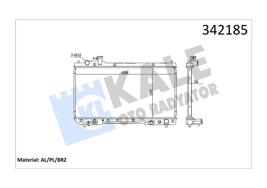 RADYATOR RAV 4 I 2.0 4WD (94-00) (AT) AL PL BRZ - KALE - OEM 16400-7A480