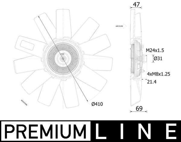 Kühlmittelkühler-/Kondensator-Lüfter GAZ 3302 - MAHLE