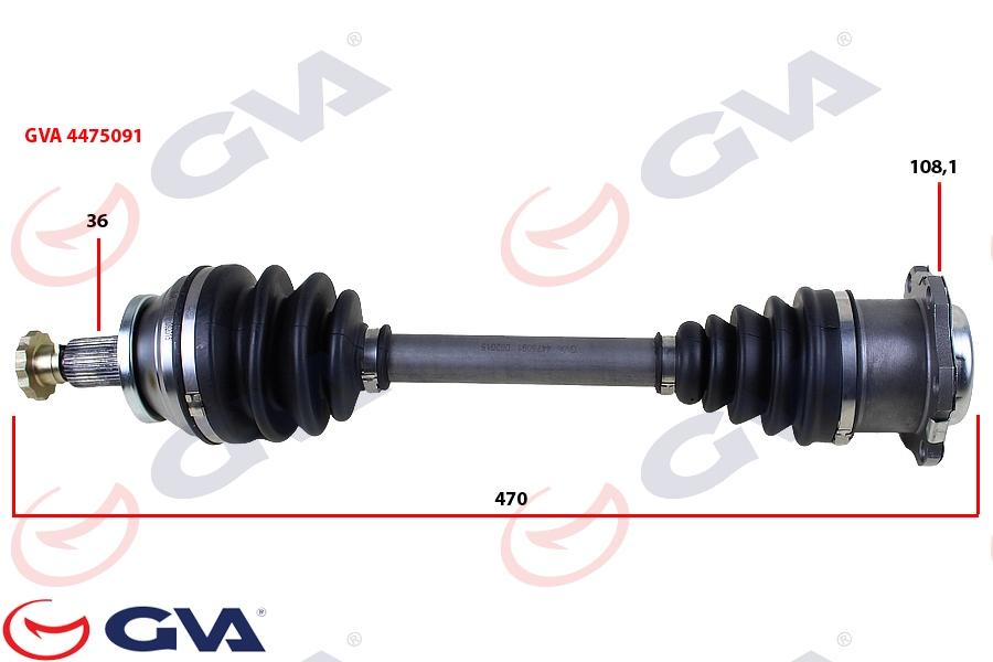 KOMPLE AKS SOL POLO V (9N_) 1.4 TDI (01-12) (470mm) (MAN.) - GVA - OEM 6Q0407271BS
