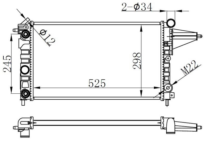 RADYATOR BRAZİNG AT(525X298X22)VECTRA A 88+ - ORIS - OEM 130088