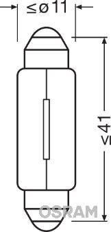 AMPUL 24V 3W SV8.5-8 UNV1 - OSRAM
