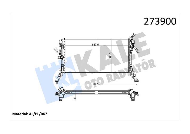 RADYATÖR AL/PL/BRZ LAGUNA III 2.0 DCİ 1.6 16V — KALE 0529331AB - KALE