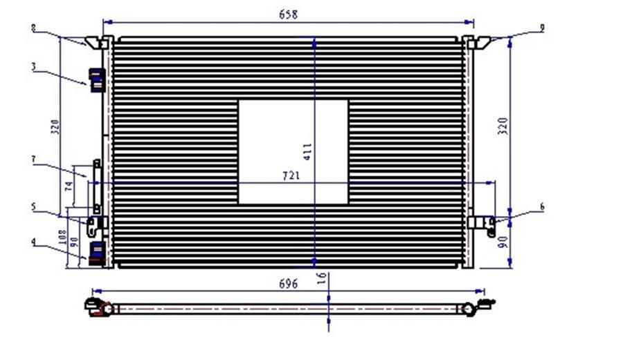 KLİMA RADYATÖRÜ (KONDANSATÖR) OPEL VECTRA C 02> (660x411x16) - ORIS - OEM 13101839