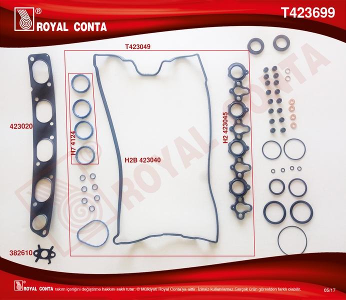 ÜST TAKIM CONTA (SKT KEÇELİ+REINZ SUB.LAST+SKC`SİZ) MASTER 2.2-2.5 DCI (G9T-G9U) - ROYAL - OEM 7701477813