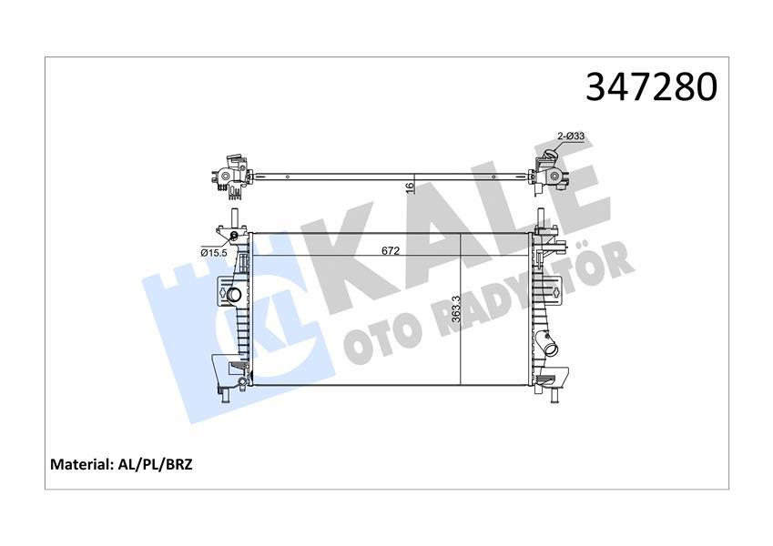 MOTOR SU RADYATORU FOCUS III C MAX 11>1.6TI VCT 1.6 ZETEC EFI (AL PL BRZ) - KALE - OEM BV618005AD