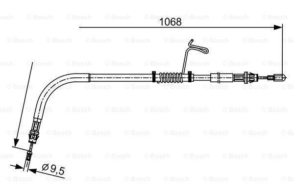 EL FREN TELİ ARKA SAĞ FORD TRANSİT 12> KISA ŞASE (1070mm) - BOSCH - OEM KK21