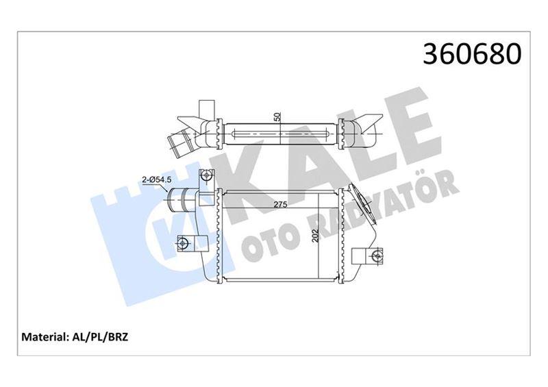 INTERCOOLER MITSUBISHI L200-TRITON 2.5DI-D 05<15-PAJERO SPORT III 2.5DI-D 4WD 08>(AT-MT)[BRAZING] [5 0MM] TURBO RADYATÖRÜ - KALE - OEM MN135001
