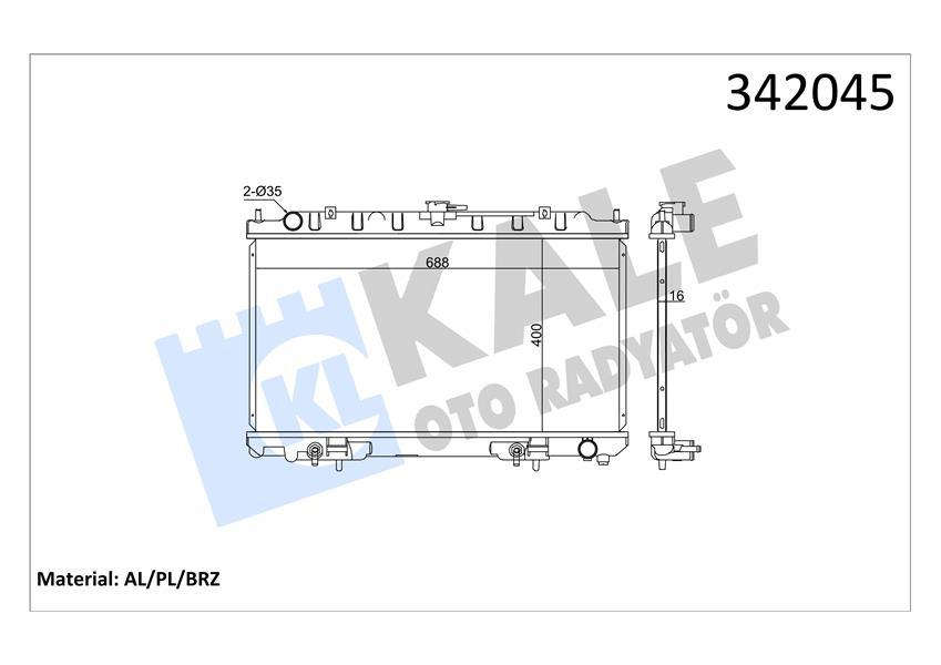 RADYATOR MAXIMA QX 2.0 V6 24V 3.0 V6 24 V (00-03) B575 (97+) (AT) AL PL BRZ - KALE - OEM 21410-2Y000