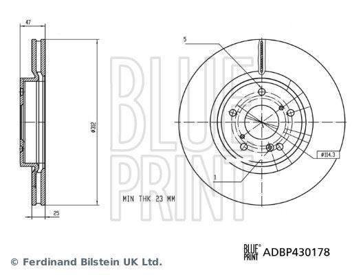 FREN DİSKİ — BLUEPRINT ADBP430178 - BLUEPRINT - OEM 45251TLAA00