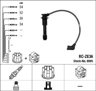 BUJİ KABLOSU MAZDA 323 LANTIS 1.8L BP DOHC (BA BJ kasa) 96-> (RC-ZE36) - NGK - OEM 000018136A