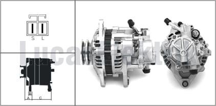 ALTERNATÖR KOMPLE MITSUBISHI L300 2.5L 4D56 8v P15 92-03 (12V 65A) (ÇİFT KASNAK - VAKUMLU) - LUCAS - OEM MD313939