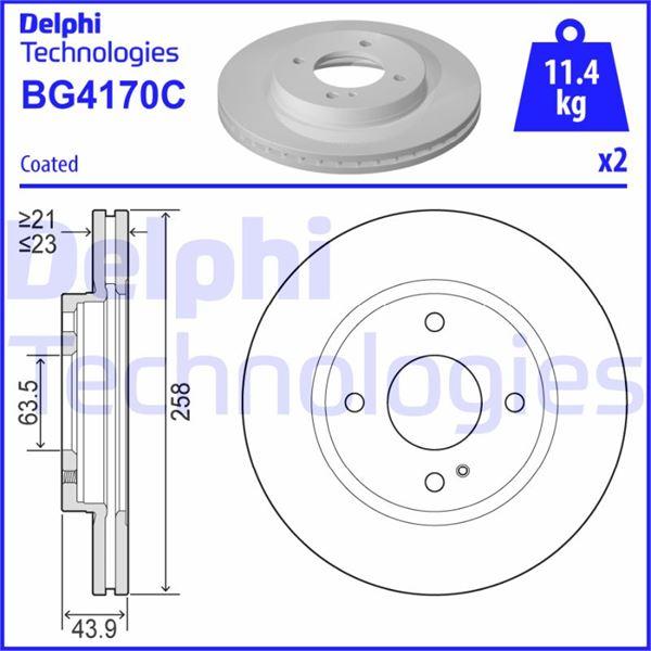 ON FREN AYNASI FIESTA VI 08>17 KA+ III 16> (258×23×4xHAVALI) - DELPHI - OEM 8V511125AD
