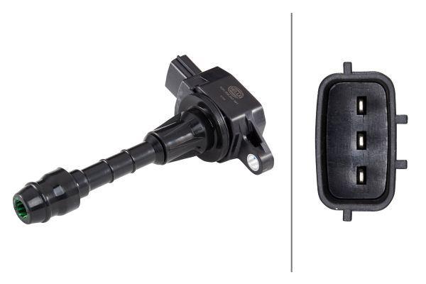 ATEŞLEME BOBİNİ NISSAN MICRA 1,2L 1,4L CR12DE CG12DE CR14DE K12 03-10 / NOTE 1,4L CR14DE E11 06-> - HELLA - OEM 22448AX000
