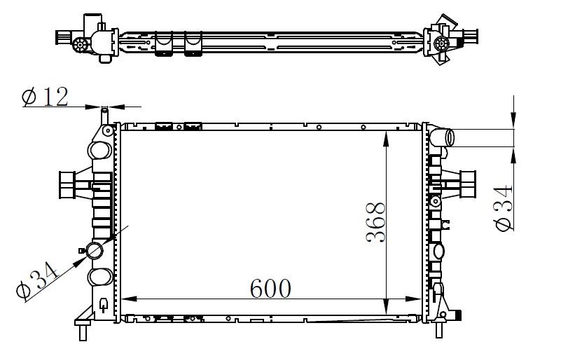 RADYATOR BRAZİNG MT(600X368X26)ASTRA G- 1.4İ/1.6İ/1.8İ/2.2İ 98- - ORIS - OEM 93177121