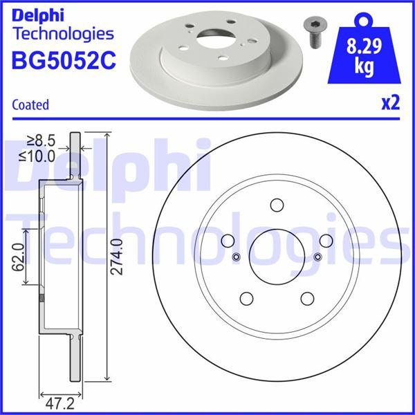 ARKA FREN DİSKİ (DOLU TİP) TOYOTA COROLLA 1.2L 8NRFTS NRE210 19-> / 1.6L 1ZR-FAE ZRE210 19-> / 1.8L 2ZR-FXE Hybrid ZWE211 19-> / 1.5L M15A-FKS MZEA11 21-> (274 çap X 5 bijon) - Takım disk fiyatıdır - DELPHI - OEM 4243102320